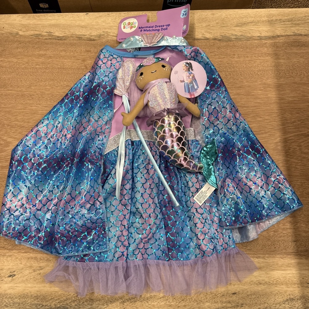 Mermaid Dress Up & Matching Doll Ages 3-6